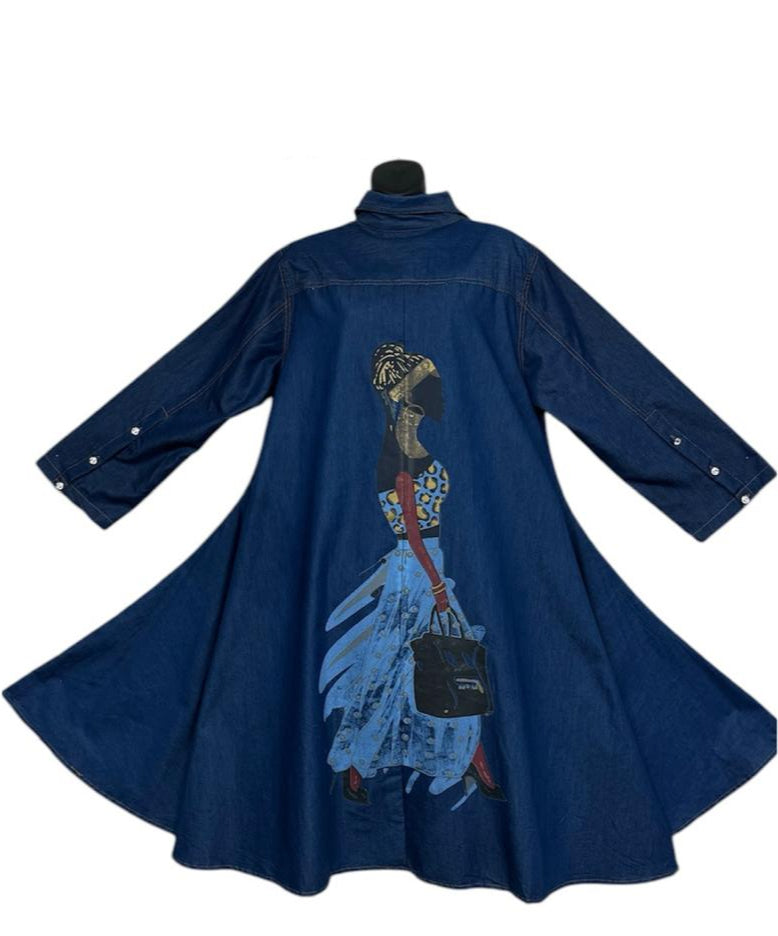 African Queen: Animal Print Shirt Dress