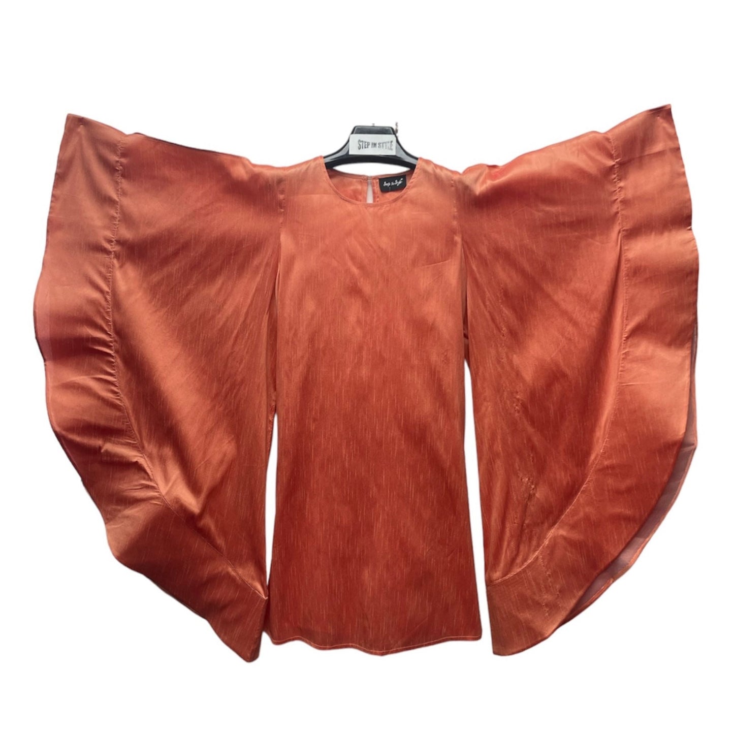 Solid Angel Sleeves Dress