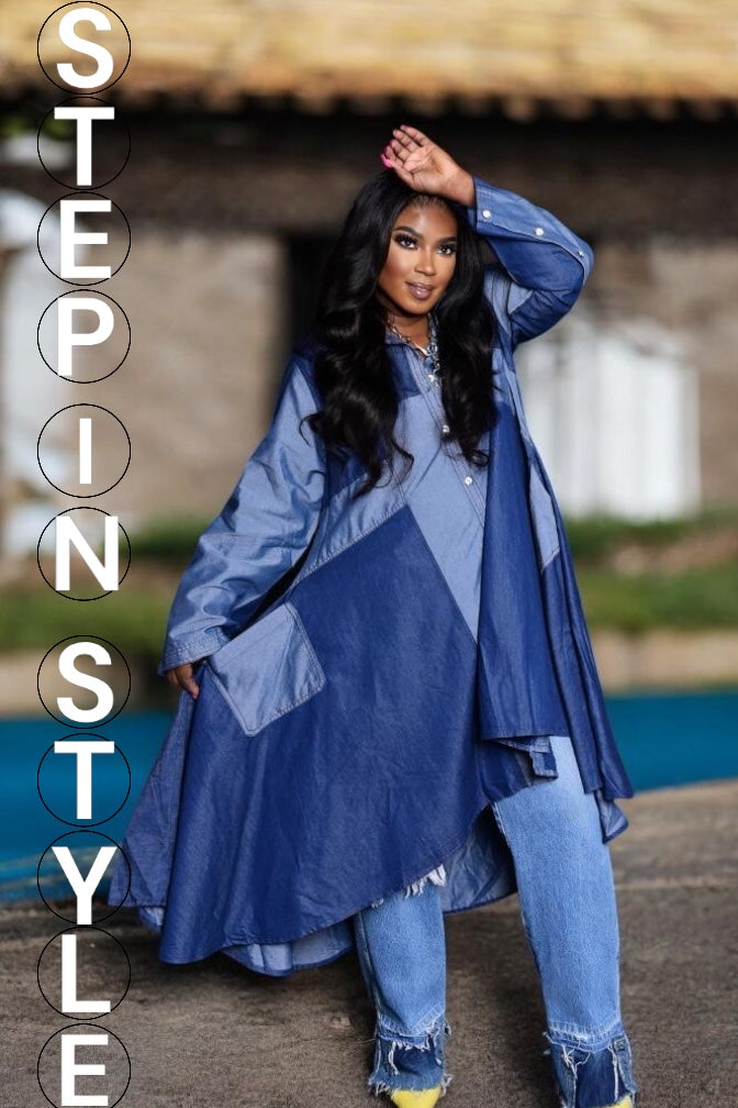 Long Sleeve Denim Shirt Dress