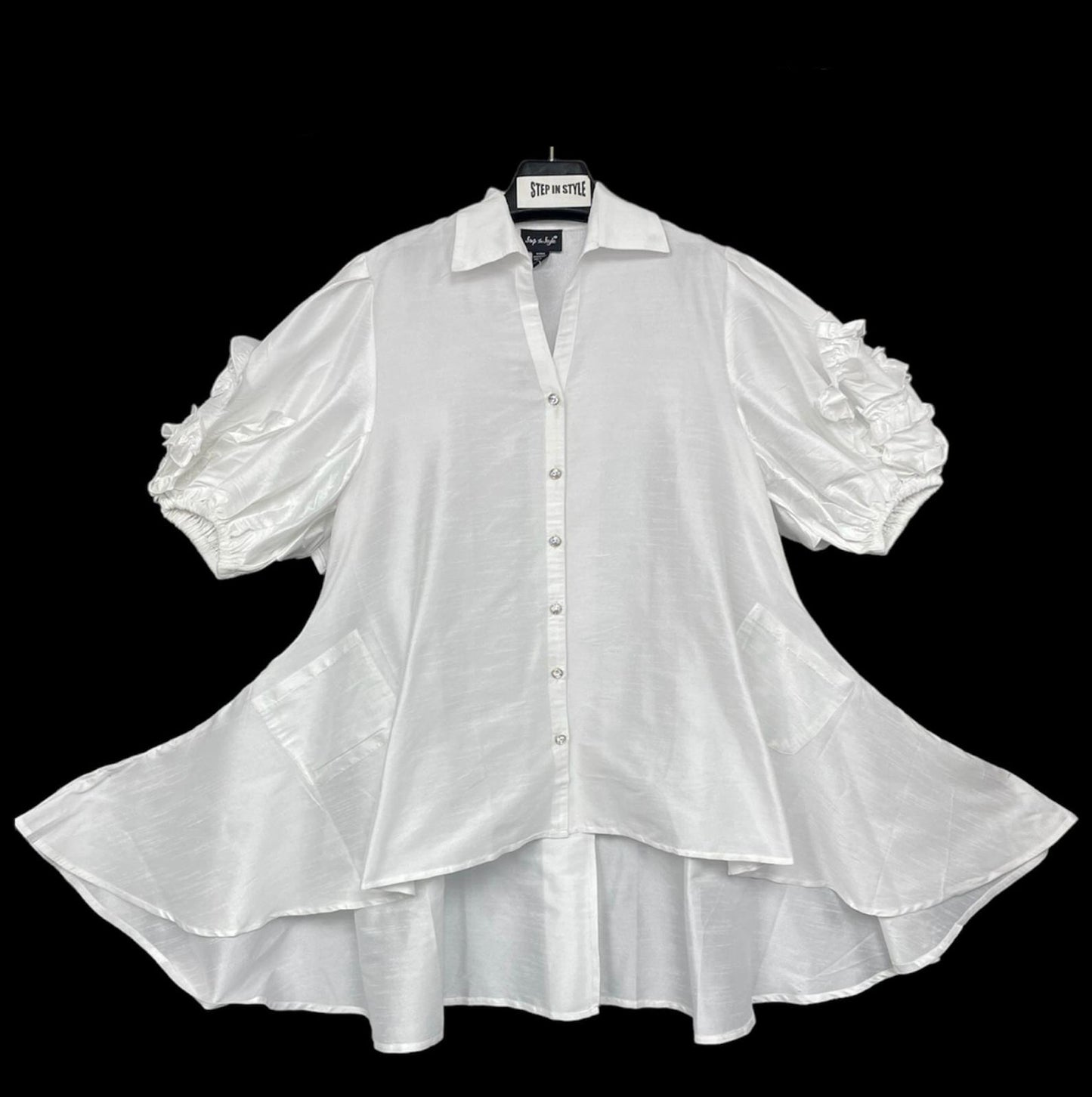Ruffle Sleeves Shirt Dress