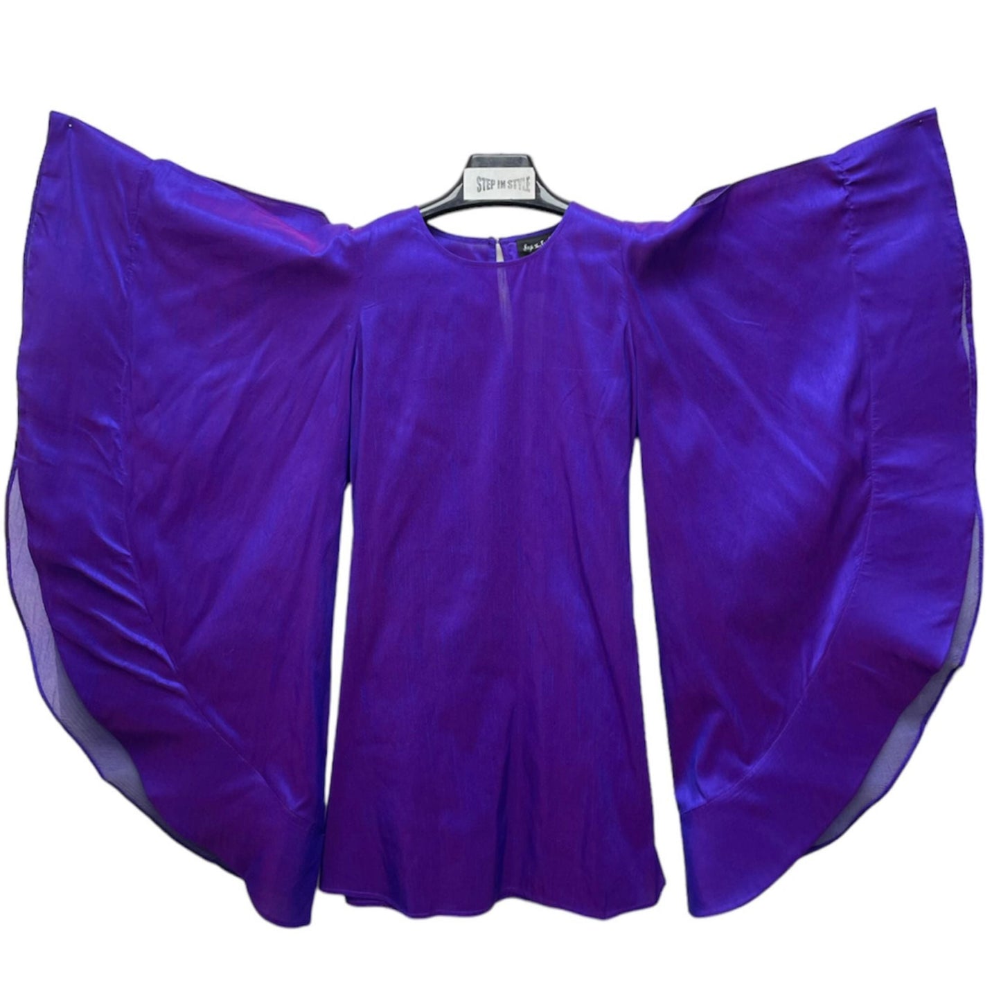 Solid Angel Sleeves Dress