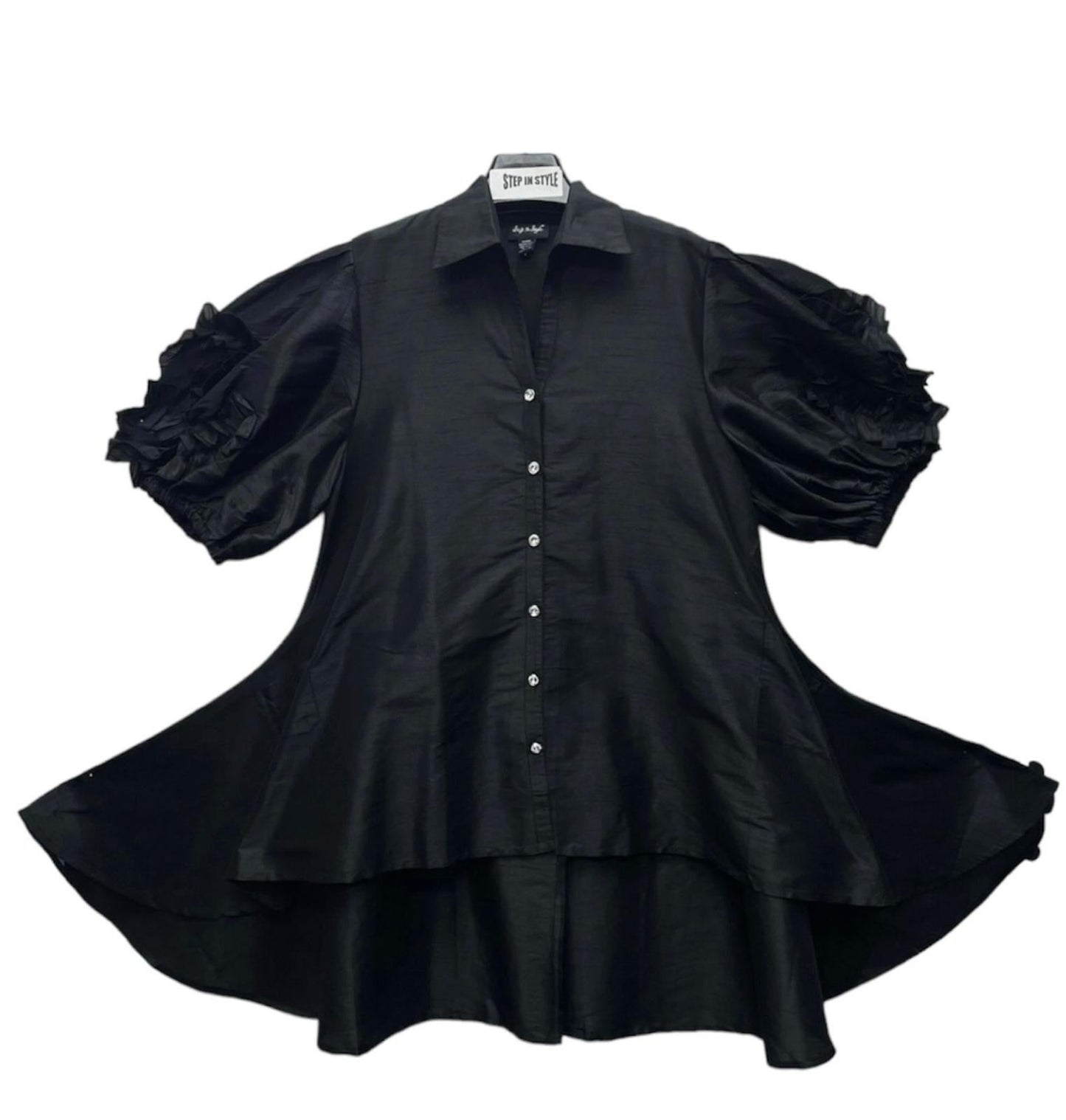 Ruffle Sleeves Shirt Dress